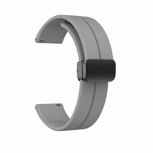 بند سیلیکونی ضد تعریق خرید بند سلیکون مگنتی طوسیXiaomi Watch XMWTCL02 22mm